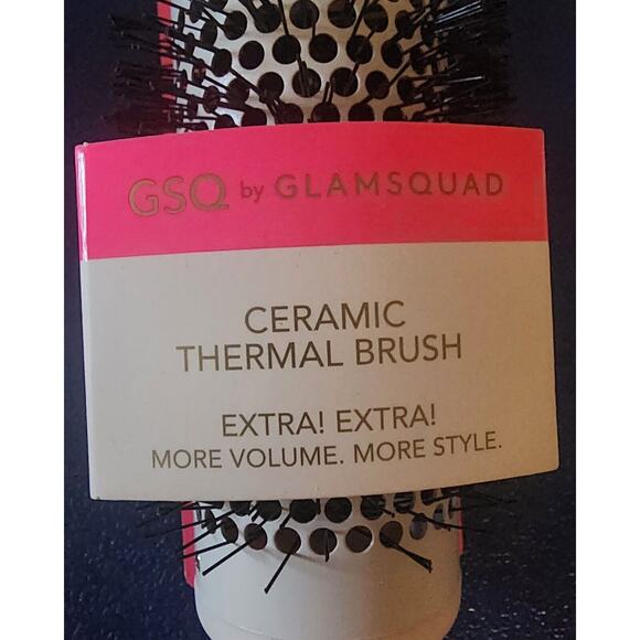 GSQ by Glamsquad Ceramic Thermal Round Hairbrush - Bright Pink Styling & Curling - Picture 2 of 7